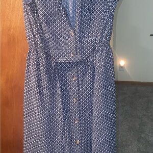 Croft & Barrow Navy Geometric Midi Dress